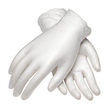 CleanTeam Single Use Class 100 Cleanroom Vinyl Glove w/Finger Textured Grip - 9.5" - Clear - 1/CS - 100-2824