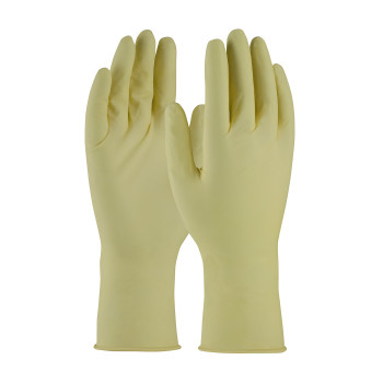 CleanTeam Single Use Class 10 Cleanroom Latex Glove w/Fully Textured Grip - 12" - Natural - 1/CS - 100-323010