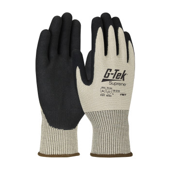 G-Tek Suprene Seamless Knit Blended Glove w/Nitrile Coated MicroSurface Grip on Palm & Fingers - Tan - 1/DZ - 15-210