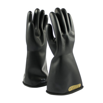 NOVAX Insulating Gloves Class 00 Rubber Glove w/Straight Cuff - 14" - Black - 1/PR - 150-00-14