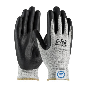 G-Tek 3GX Seamless Knit Dyneema Diamond Blended Glove w/Nitrile Coated Foam Grip on Palm & Fingers - Salt Pepper - 1/DZ - 19-D334