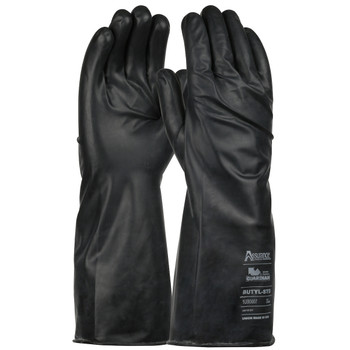 Assurance Guardian 14" Long 7 Mil Butyl Rubber Glove w/Smooth Grip - Black - 1/PR - 1UB0007