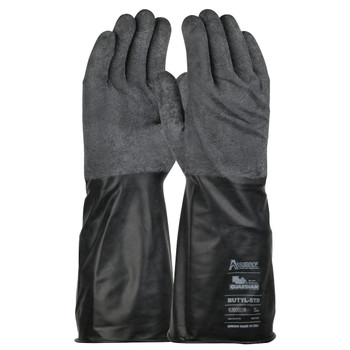 Assurance Guardian 14" Long 7 Mil Butyl Rubber Glove w/Rough-Grip - Black - 1/PR - 1UB0007R