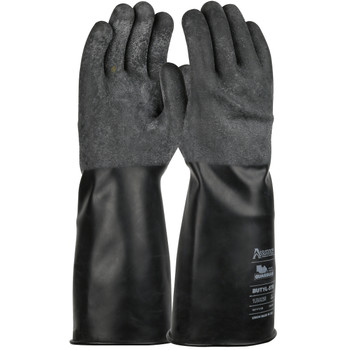 Assurance Guardian 14" Long 25 Mil Butyl Rubber Glove w/Rough-Grip - Black - 1/PR - 1UB0025R