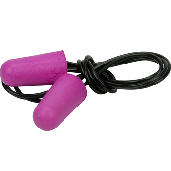 Nano Bullet Compact Disposable Soft Polyurethane Foam Corded Ear Plugs - NRR 28 - Purple - 1/BX - 350-PIP267-HPF310C