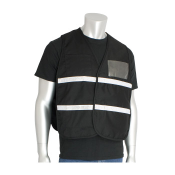 PIP Hi-Vis Apparel Non-ANSI Incident Comm& Vest - Cotton/Polyester Blend - Black - 1/EA - 300-2502