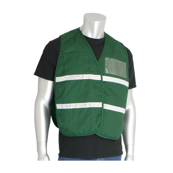 PIP Hi-Vis Apparel Non-ANSI Incident Comm& Vest - Cotton/Polyester Blend - Green - 1/EA - 300-2514