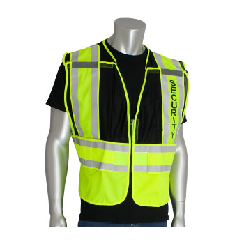 PIP Hi-Vis Apparel ANSI Type P Class 2 Public Safety Vest - SECURITY Logo - Black - 1/EA - 302-PSV-BLK