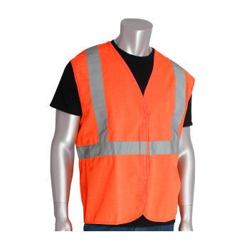 PIP Hi-Vis Apparel ANSI Type R Class 2 Value Hook & Loop Solid Vest - Orange - 1/EA - 302-WCENG