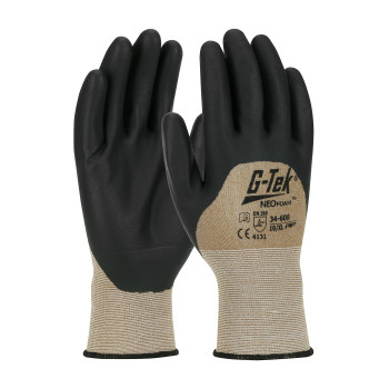 G-Tek NeoFoam Seamless Knit Nylon Glove w/NeoFoam Coated Palm  Fingers & Knuckles - Medium Duty - Brown - 1/DZ - 34-608