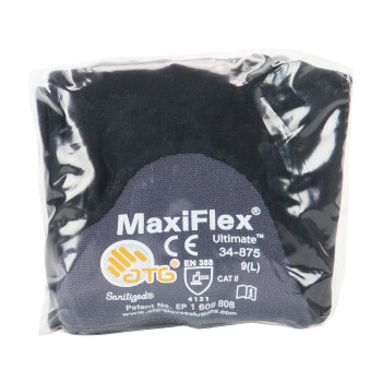 MaxiFlex Ultimate Seamless Knit Nylon / Elastane Glove w/Nitrile Coated MicroFoam Grip on Palm  Fingers & Knuckles - Touchscreen - Gray - 6/PR - 34-875V