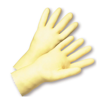 PIP Chemical Resistant Unsupported Latex  Unlined w/Raised Diamond Grip - 16 Mil - Yellow - 1/DZ - 4343