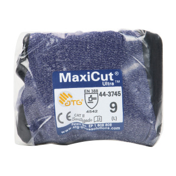 MaxiCut Ultra Seamless Knit Glove w/Premium Nitrile Coated MicroFoam Grip on Palm & Fingers  - Touchscreen - Blue - 6/PR - 44-3745V