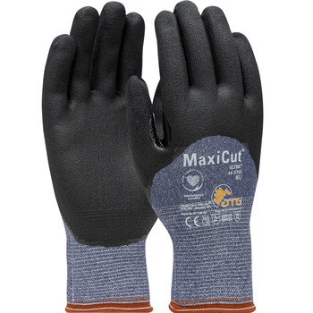 MaxiCut Ultra Seamless Knit Engineered Yarn Glove w/Premium Nitrile Coated MicroFoam Grip on  Palm Fingers & Knuckles - Blue - 1/DZ - 44-3755