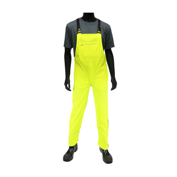 West Chester Rainwear Hi-Vis Stretch Bib Overalls - Yellow - 1/EA - 4540B