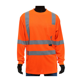 Viz-Up Hi-Vis Apparel ANSI Type R Class 3 Long Sleeve T-Shirt - Orange - 1/EA - 47409