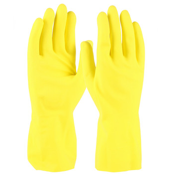 Assurance Unsupported Latex  Flock Lined w/Honeycomb Grip - 18 Mil - Yellow - 1/DZ - 48-L185Y
