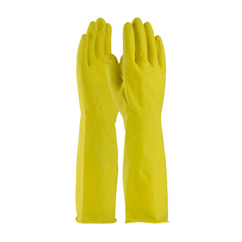 Assurance Unsupported Latex  Industrial Flock Lined w/Super Diamond Grip - 18 Mil - Yellow - 1/DZ - 48-L2125Y