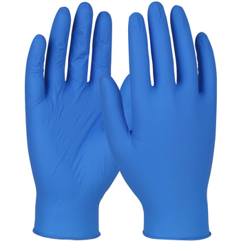 QRP Qualatrile Disposable Nitrile Glove  Powder Free w/Textured Grip - 3.5 mil - Blue - 1/CS - 4BQF09