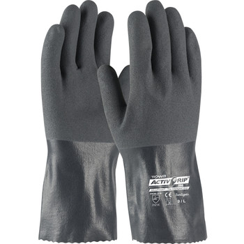 ActivGrip Nitrile Coated Glove w/Cotton Liner & MicroFinish Grip - 12" - Gray - 1/DZ - 56-AG586