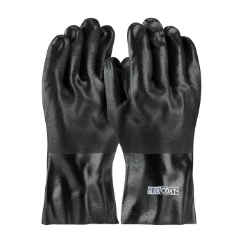 ProCoat Premium PVC Dipped Glove w/Jersey Liner & Rough S&y Finish - 12" Length - Black - 1/DZ - 330-PIP58-8230DD