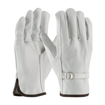 PIP Regular Grade Top Grain Cowhide Leather Drivers Glove w/Pull Strap Closure - Straight Thumb - Natural - 1/DZ - 68-153