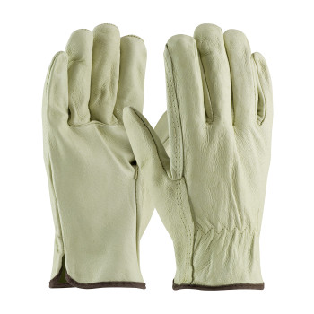 PIP Industry Grade Top Grain Pigskin Leather Drivers Glove - Straight Thumb - Natural - 1/DZ - 70-300