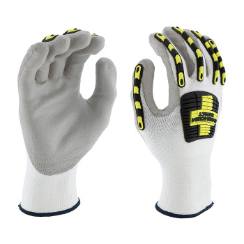 Tucker Safety FlexTech White Knit Work Gloves with Grey Nitrile Palm - Extra Large