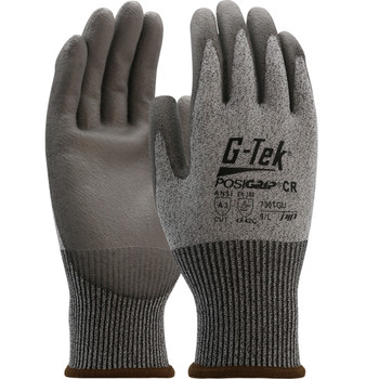 G-Tek PosiGrip Seamless Knit PolyKor Blended Glove w/Polyurethane Coated Flat Grip on Palm & Fingers - Gray - 1/DZ - 730TGU