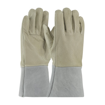 PIP Regular Top Grain Pigskin Leather TIG/MIG Welder's Glove w/DuPont Kevlar Stitching - Split Gauntlet Cuff - Natural - 1/DZ - 75-320