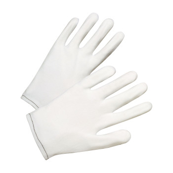 PIP CE Gloves 70 Denier Tricot Inspection Glove w/Rolled Hem Cuff - White - 1/DZ - 905