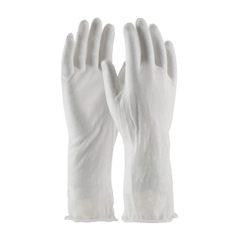 CleanTeam Economy  Light Weight Cotton Lisle Inspection Glove w/Unhemmed Cuff - 14" - White - 1/DZ - 330-PIP97-500/14I