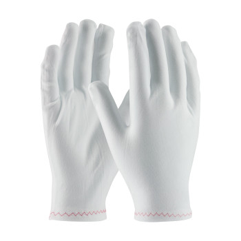 CleanTeam Stretch Nylon Inspection Glove w/Zig-Zag Stitched Rolled Hem - 9" - White - 1/DZ - 330-PIP98-703