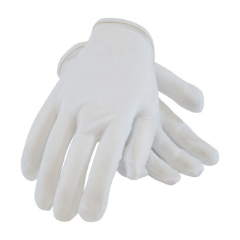 CleanTeam 40 Denier Tricot Inspection Glove w/Rolled Hem Cuff - Ladies' - White - 1/DZ - 98-741