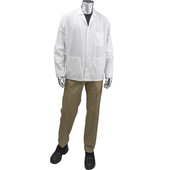 Uniform Technology Reusable Clothing Staticon Short ESD Labcoat - White - 1/EA - BR16-45WH