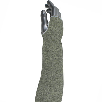 Kut Gard Cut Resistant Sleeve Single-Ply ATA Hide-Away Blended w/Thumb Hole - Green - 200/EA - 330-WC-MSATAHA13-18T