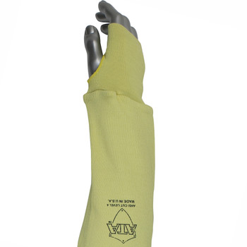 Kut Gard Single-Ply ATA Blended w/Aramid Sleeve w/Sewn-On Knit Wrist & Thumb Hole - Yellow - 100/EA - 330-WC-S-2X1-22H