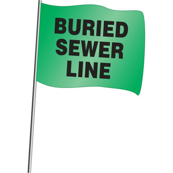 Pre-Printed Marking Flags: Buried Sewer Line 100/Pack - FMF805