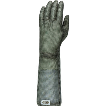 US Mesh Stainless Steel Glove w/Coil Spring Closure - Forearm Length - Silver - 1/EA - USM-1567