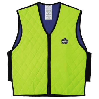 Ergodyne Chill-Its 6665 Evaporative Cooling Vest - Embedded Polymers, Zipper Closure - Lime
