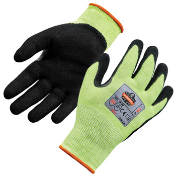 Ergodyne ProFlex 7041 Hi-Vis Nitrile Coated Cut-Resistant Gloves - ANSI/ISEA 105-2016 A4, EN388: 4X42D, WSX Wet Grip - Lime - 144-pair