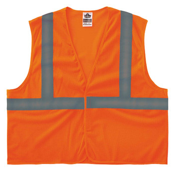 Ergodyne GloWear 8205HL Mesh Hi-Vis Safety Vest - Type R, Class 2, Hook + Loop, No Pockets - Orange