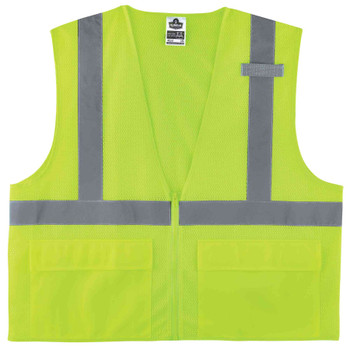 Ergodyne GloWear 8220Z Mesh Hi-Vis Safety Vest - Type, R Class 2, Zipper, Standard - Lime