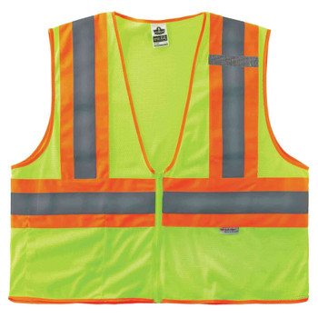 Ergodyne GloWear 8230Z Two-Tone Mesh Hi-Vis Safety Vest - Type R, Class 2, Zipper - Lime