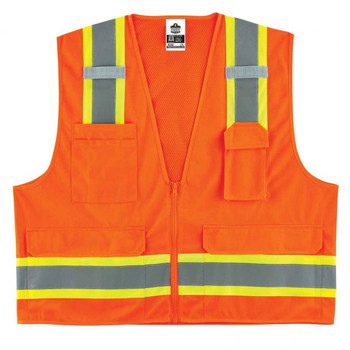 Ergodyne GloWear 8248Z Two-Tone Surveyors Vest - Type R, Class 2, Zipper - Orange Ergodyne GloWear 8248Z Two-Tone Surveyors Vest - Type R, Class 2, Zipper - Orange
