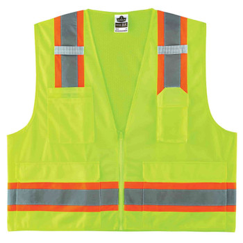 Ergodyne GloWear 8248Z Two-Tone Surveyors Vest - Type R, Class 2, Zipper - Lime Ergodyne GloWear 8248Z Two-Tone Surveyors Vest - Type R, Class 2, Zipper - Lime