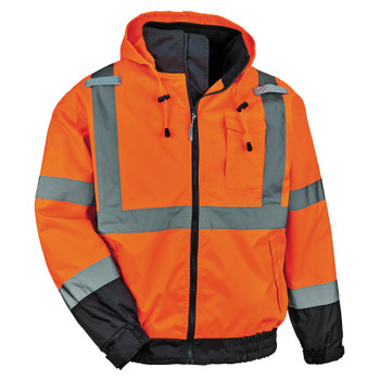 Ergodyne GloWear 8379 3-in-1 Hi-Vis Winter Bomber Jacket - Type R, Class 3 - Orange