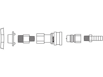 Justrite Fitting Disconnect Assembly - Stainless Steel - With Viton For 3/8" Id Tube - Installed - 12016