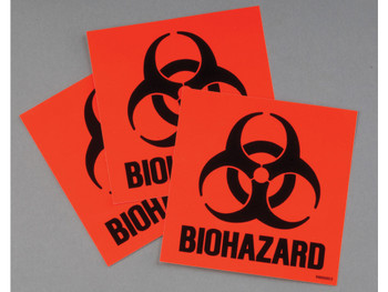 Justrite Label Kit For Biohazard Cans - 3 Labels And Instructions - Code Compliant For California - 25880