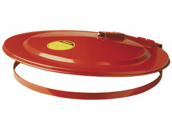 Justrite Drum Cover With Fusible Link For 30-Gallon Drum - Self-Close - Steel - Red - 26730